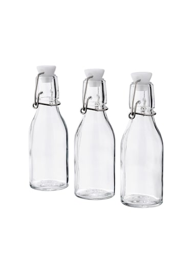 IKEA Korken Cam Su Şişesi - 3 adet - Her biri 150 ml