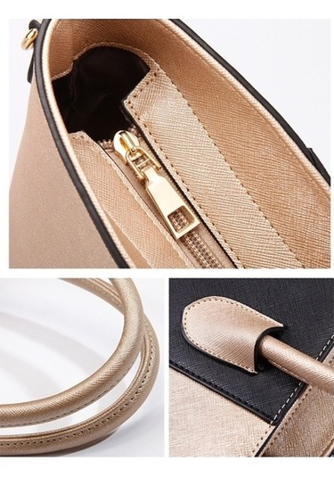 Didadodo 4'ü 1 Arada Moda Çapraz Çantalar Pu Büyük Kapasiteli Çanta Siyah Beyaz, Renkli Tasarım Beyaz - Siyah