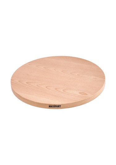 Masifart Vita Yuvarlak Bistro Tabla Cilasız Ham Ahşap
