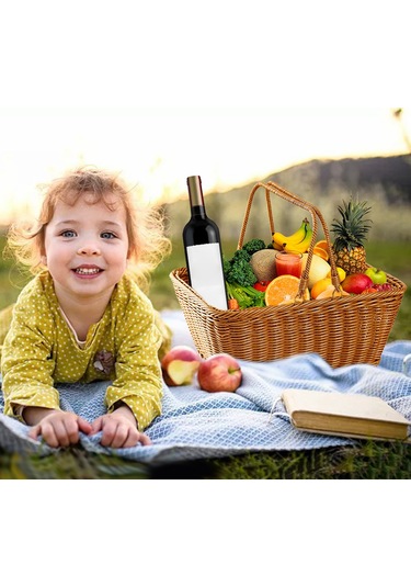 Homyl Yürüyüş Için Piknik Sepeti El Yapımı Gıda Kabı Gosterildigi Gibi