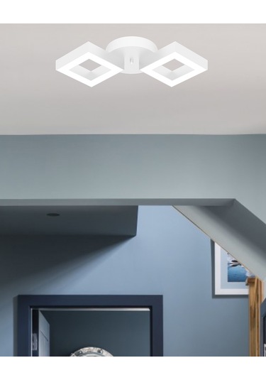 Alato Beyaz Kasa, Beyaz Işık Modern Plafonyer Led Avize Beyaz