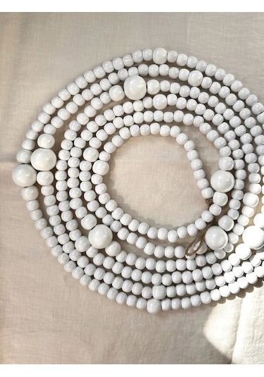 Prosphere Ahşap Yılbaşı Boncuk Halkası 266535935 Beyaz