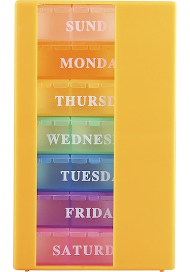 Geekyou Turuncu 21 Izgara Haftalık İlaç Kutusu - Gıda Seviyesi Pp, Şeffaf Kapak, Kolay Erişim Ve Taşıma Turuncu