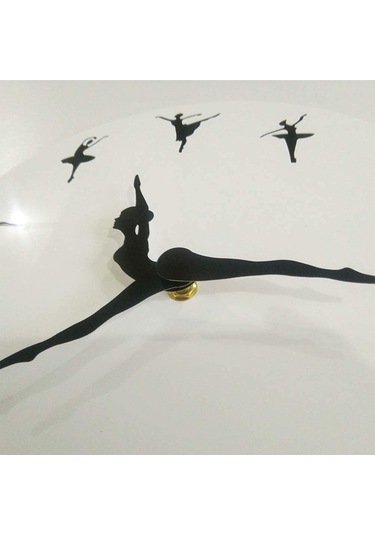 1/2 Dekorasyon İçin Zamansız Yuvarlak Müzik Klavye Duvar Saati Bale 3'lü 1 Takım Diğer