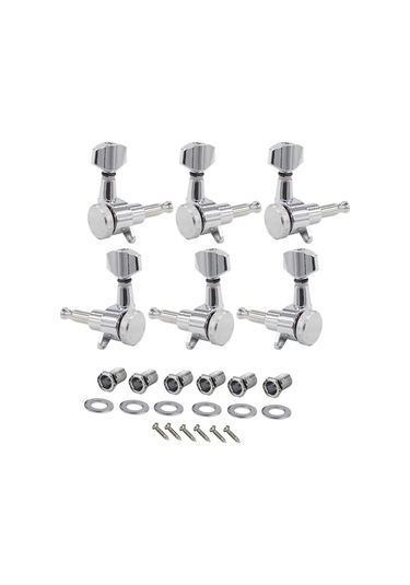 Gajeena Fender Stratocaster Telecaster Elektro Gitar İçin 3 Sol 3 Sağ Klempan, Metal Alaşımlı, Krom Kaplama, Doğru Ve Sabit Akort Sağlar Mx0305d 6 Adet