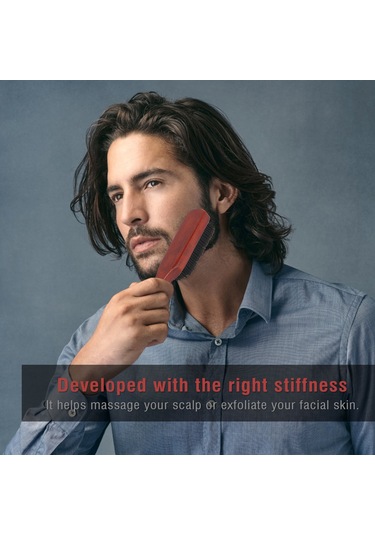 Samdoo Ergonomik Ahşap Kuru Saç Ve Sakal Fırçası - Doğal Yağ Dağıtımı, Masaj Ve Dışarıdaki Kullanıma Uygun