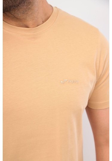 Fore Sport Erkek Bisiklet Yaka T-shirt Bej
