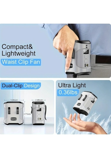 Xuweiwei Siyah Taşınabilir Hızlı Soğutma Fanlı Güç Bankası Şarj Edilebilir Batarya El Feneri Kamp Ofis Kullanımı