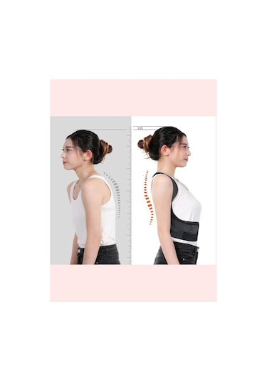 Hyfix Model Dik Duruş Ve Kamburluk Giderici Medikal Spor Sırt-bel Korsesi Siyah Renk Siyah