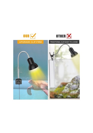 Xindoker Kaplumbağa Ve Sürüngenler İçin 25w Uvb Uva Isıtma Lambası - Dönebilir Klipsli Avize İle