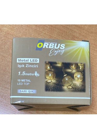 Orbus 10 'lu Metal Top Led 1,5mt Sarı Işık Usb'li Yılbaşı Süsü