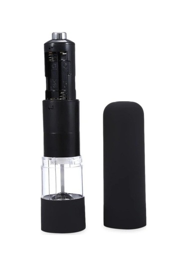 Besthome1 Led Işıkli Elektrikli Tuz Karabiber Ot Değirmeni Öğütücü Mutfak Aracı Baharat Değirmeni Siyah