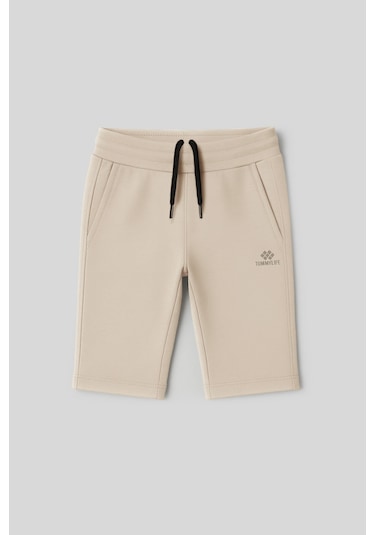 Tommylife Bej Standart Fit Basic Performans Erkek Çocuk Şort - 11303 Bej
