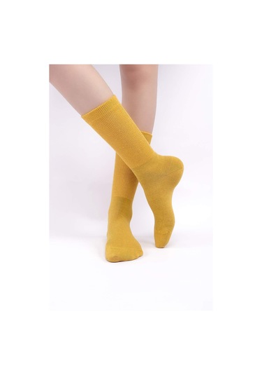Mısırlı Kadın %10 Gümüş Madeni İçerikli Sarı Soket Çorap M 78000 S Sarı