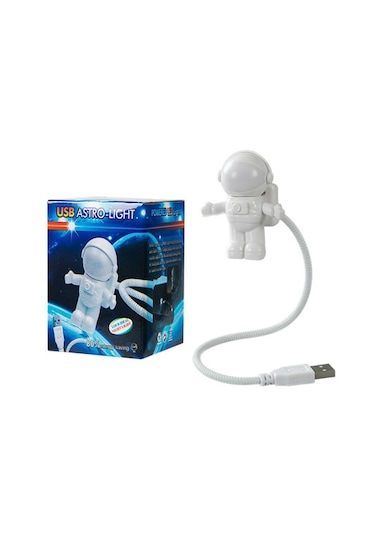 Astronot Usb Gece Lambası Esnek Kablolu Pc Laptop Klavye Aydınlatma Işığı
