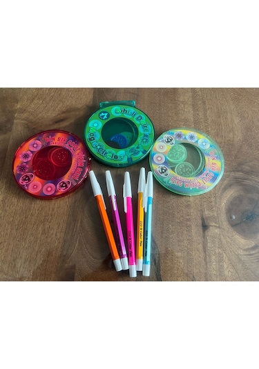 Kalem Hediyeli 3d Spirograph Desen Çizim Cetveli 5 Kalem 3 Ürün
