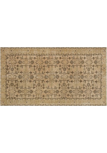 Özel Vintage Eskitme El Dokuma Halı 117 X 216 Cm 9291