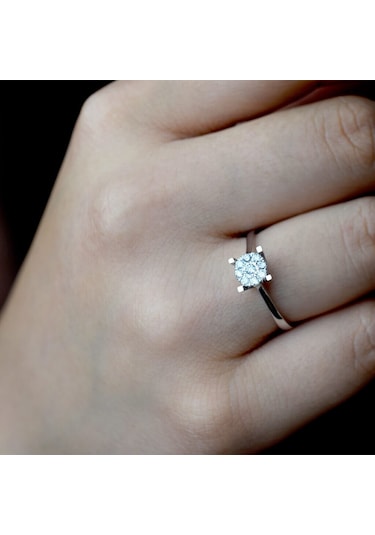 0.17 Ct. Modern Tasarım Coronet Tektaş Yüzük