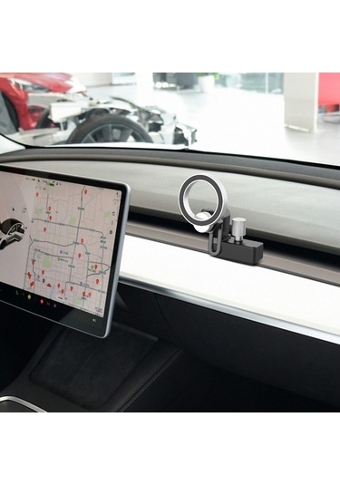 Tesla Telefon Tutucu İçin Manyetik Araç Montajı Kaymaz Darbeye Dayanıklı Telefon Braketi
