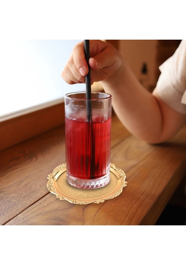 Xurunkeji Seri 6 Parça Roller Coaster Yaratıcı İçecek Coaster Dekoratif Çerçeve Kaymaz Metal Coaster Masaüstü Ekranı Direk Çerçeve, Mutfak, Sehpa Dekorasyonu Altın Altın