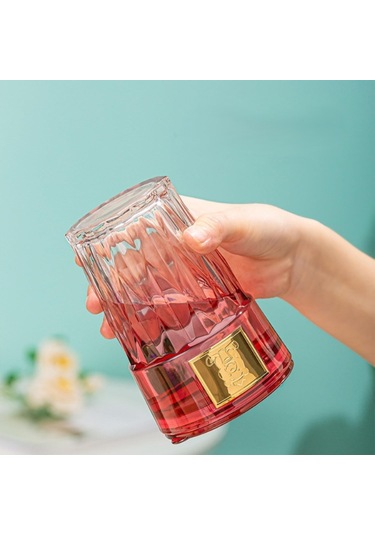 Pipetli Cam Bardak Beyaz - Mavi