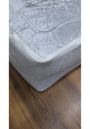 Laura Kadife Gold Nakışlı Hurç Küçük Boy 30x35x15 Cm Söz Çeyizlik Nişan Düğün Gelin Bohçası Gri