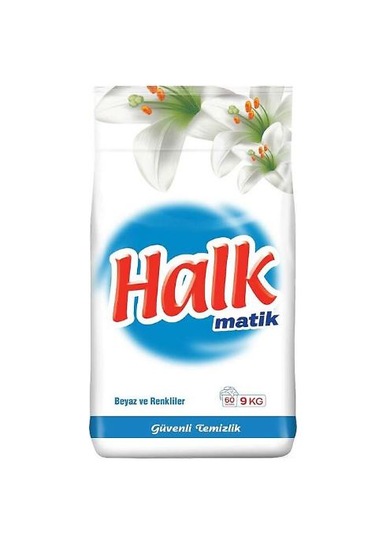 Halk Matik Beyaz ve Renkliler için Çamaşır Deterjanı 9 KG