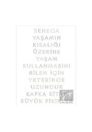Kafka Kitap - Yaşamın Kısalığı Üzerine