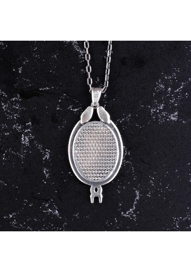 925 Ayar Gümüş Kolye - Davud Yıldızı Aksesuarı İle Yılan Detaylı Kolye Gümüş