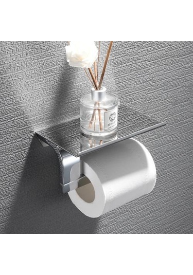 Banyo Paslanmaz Çelik Düz Rulo Tutucu, Tuvalet Kağıdı Havlu Tutucu, Kağıt Havlu Kanca, Cep Telefonu Raf, Banyo Donanım Kalem Kağıt Tutucular Gümüş 16.5 x 12.2 x 11.2 CM