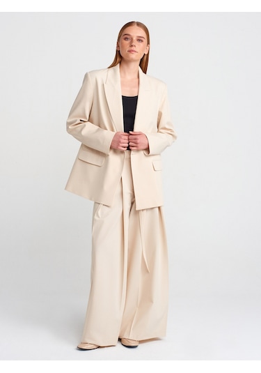 Dilvin 60759 Blazer Ceket-bej Bej