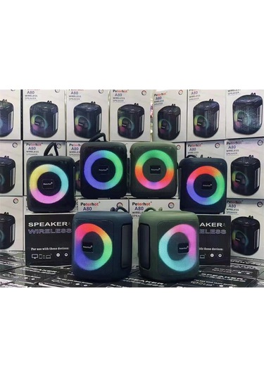 Ximistore9 Yeşil Taşınabilir Dış Mekan Bluetooth Hoparlörü - Su Geçirmez Rgb Işık, Derin Taban, Kablosuz, Elden Taşınabilir