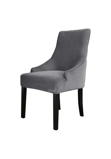 Leezsing Kumaş Sandalye Kılıfı, Kadife Malzeme, Gri Renk, Ev Dekorasyonu, Kolay Kurulum Gri