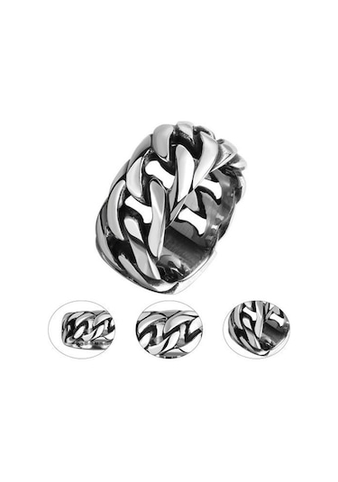 Şık Parmak Yüzük Pürüzsüz Serin Rahat Us 13 Gümüş