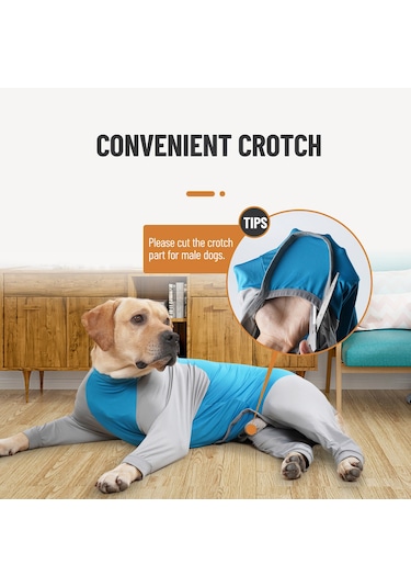 Vkemall Köpekler İçin Dört Bacaklı Turtle Yaka Esnek Kumaş Renkli Sweatshirt Mavi/gri - S Boyutu