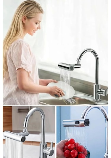 3 Farklı Modlu Çok Amaçlı Musluk Adaptörü Evrensel Musluk Başlığı Şelale Musluk Çok Renkli