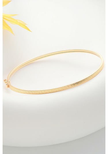 14 Ayar Altın Esli Model Kalemli Kelepçe Bilezik - Mmblk-33033 Sarı Altın