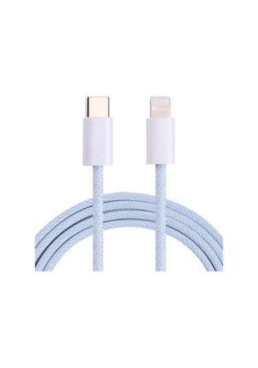 12w Pd Usb-c / Type-c - 8 Pin Veri Kablosu, Kablo Uzunluğu: 1m Mavi