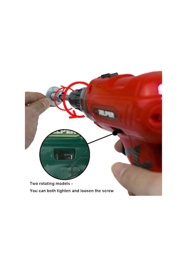 Helper 8 Parça Pilli Matkap Vidalama Tamir Seti Kırmızı Matkap Eğ