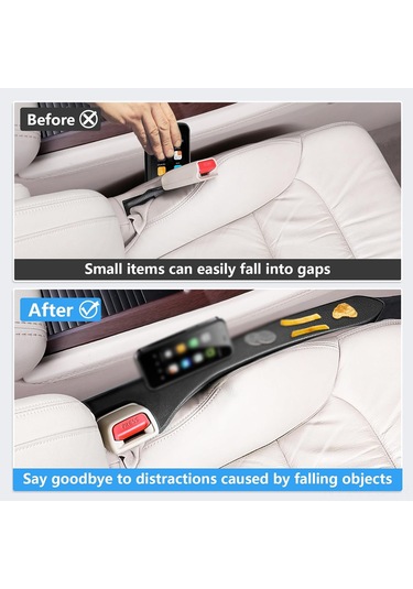 Fosenze Araç Koltuk Aralığı Dolgusu - Küçük Eşyaların Düşmesini Engeller, Araç İç Gerekli Şeyleri Düzenler - Çift Paket