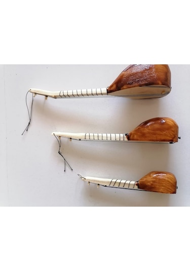 Ahşap Minyatür Saz Seti 3 Adet Birden