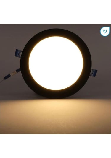 Ack Ap01-01201 12w Slim Led Panel Siyah Kasa 3000k Sarı Işık Gömme Spot Lamba Siyah