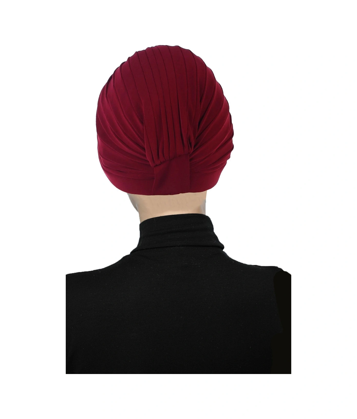 Bantlı Ön Ve Ensesi Bantlı Nervürlü Bordo Süngerli Hazır Türban Tesettür Bone Havuz Bonesi Bordo
