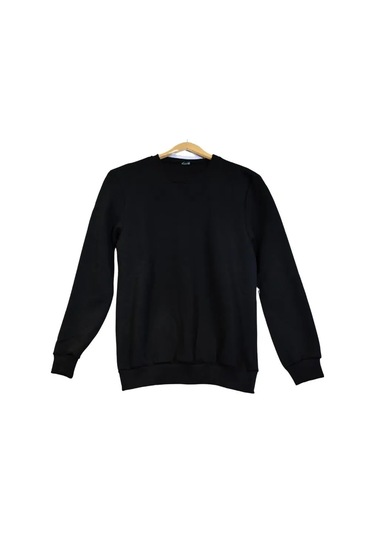 Erkek Siyah Üç İplik Sweatshirt Siyah