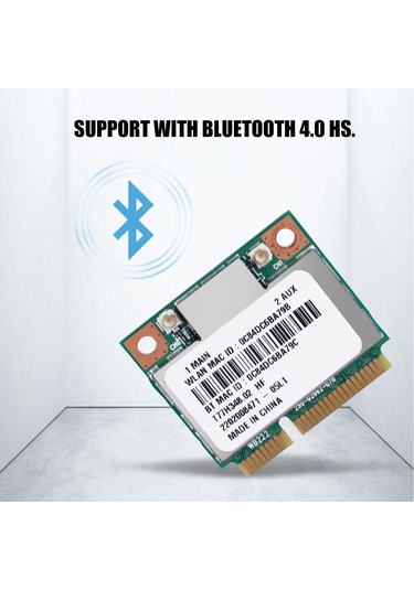 Vkemall Ar5b22 Mini Pcı-e Bluetooth 4.0 300mbps 2.4g/5g Çift Bant Dizüstü Bilgisayar Kablosuz Ağ Kartı
