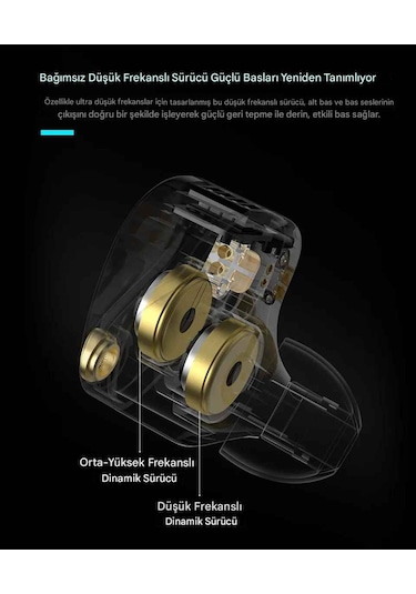 Kz Castor Pro Bass Versiyon 2dd Iem Kulak Içi Kulaklık Mikrofonlu Castor Pro
