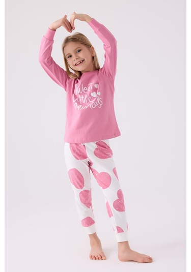 Roly Poly 3470 Sweet Little Princess Kız Çocuk Karanfil Uzun Kol Pijama Takım Karanfil