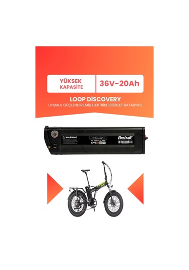 Loop Discovery Uyumlu 36v 20ah Elektrikli Bisiklet Bataryası Siyah