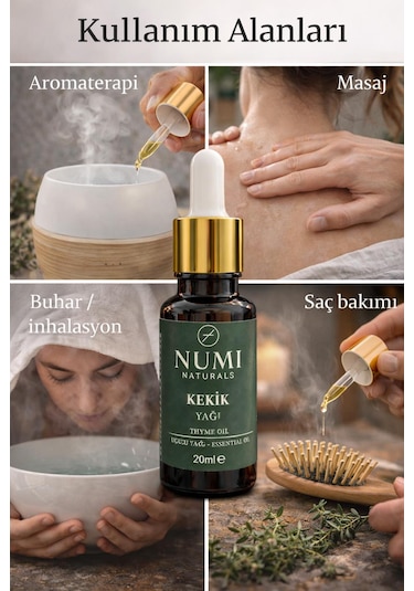 Kekik Yağı 20 Ml %100 Saf Thyme Oil Uçucu Yağ Aromaterapi Ve Cilt Bakımı