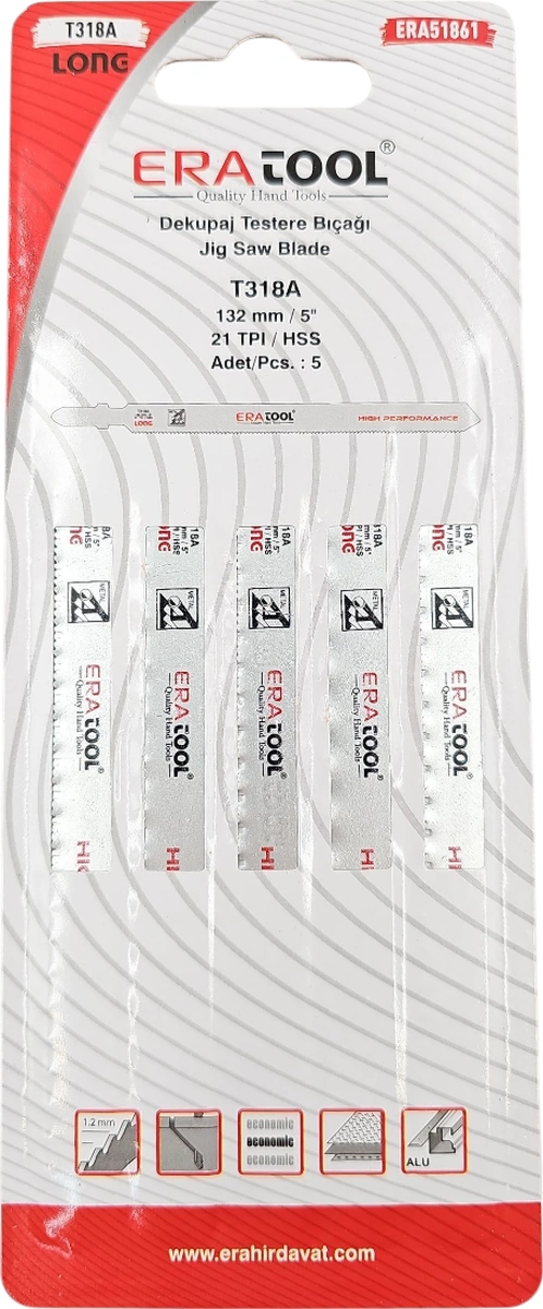 Fixonic Eratool Era51861 T318a Metal Dekupaj Testere Bıçağı 5'li Paket